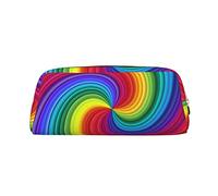 OCELIO Borsa per penne stereoscopica in pelle con cerniera arcobaleno turbinio colorato borsa per cancelleria borsa per trucco borsa portaoggetti