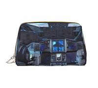 OCELIO Cabin Of The Future - Borsa cosmetica portatile in pelle (grande), pochette in pelle con cerniera, borsa da viaggio, borsa da viaggio, bianca, taglia unica, bianco, Taglia unica