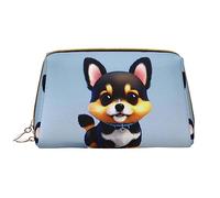 OCELIO Card Love Fancy Puppy - Borsa cosmetica portatile in pelle (grande), pochette in pelle con cerniera, borsa da viaggio, borsa da viaggio, bianca, taglia unica, bianco, Taglia unica
