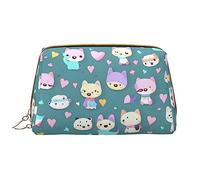 OCELIO Cute Little Fox - Borsa cosmetica portatile in pelle (grande), pochette in pelle con cerniera, borsa da viaggio, borsa da viaggio, borsa da viaggio, bianca, taglia unica, bianco, Taglia unica