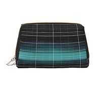 OCELIO Dimensional Line Space - Borsa cosmetica portatile in pelle (grande), pochette in pelle con cerniera, borsa da viaggio, borsa da viaggio, bianca, taglia unica, bianco, Taglia unica