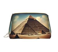 OCELIO Dreaming Of The Pyramids Of Khufu - Beauty case portatile in pelle (grande), pochette in pelle con cerniera, borsa da viaggio, borsa da viaggio, colore bianco, taglia unica, bianco, Taglia