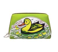 OCELIO Duck Flock Game - Borsa cosmetica portatile in pelle (grande), pochette in pelle con cerniera, borsa da viaggio, borsa da viaggio, bianca, taglia unica, bianco, Taglia unica