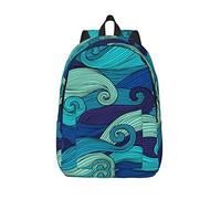 OCELIO Fantasy Phoenix Canvas Casual Leggero Zaino Uomini E Donne Laptop Viaggio Zaino Borsa Borsa Scuola, Motivo a righe ocean, S
