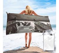 OCELIO Landing Normandia Quick Dry Asciugamano da spiaggia in microfibra assorbente a prova di sabbia asciugamano da bagno per viaggi campeggio yoga sport 27.5 "X55"