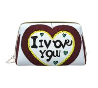 OCELIO Love Confessions - Borsa cosmetica portatile in pelle (grande), pochette in pelle con cerniera, borsa da viaggio, borsa da viaggio, bianca, taglia unica, bianco, Taglia unica