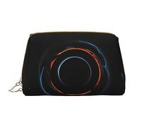 OCELIO Mysterious Cosmic Black Holes Borsa cosmetica portatile in pelle (grande), pochette in pelle con cerniera, borsa da viaggio, borsa da viaggio, bianca, taglia unica, bianco, Taglia unica