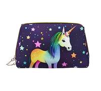 OCELIO One-Horse Star - Borsa cosmetica portatile in pelle (grande), pochette in pelle con cerniera, borsa da viaggio, borsa da viaggio, bianca, taglia unica, bianco, Taglia unica