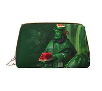OCELIO Patrick'S Watermelon Festival Borsa cosmetica portatile in pelle (grande), pochette in pelle con cerniera, borsa da viaggio, borsa da viaggio, bianca, taglia unica, bianco, Taglia unica