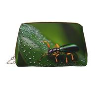 OCELIO Rainbows - Borsa cosmetica portatile in pelle con insetti (grande), pochette in pelle con cerniera, borsa da viaggio, borsa da viaggio, bianca, taglia unica, bianco, Taglia unica