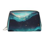 OCELIO Science Fiction Stars - Borsa cosmetica portatile in pelle (grande), pochette in pelle con cerniera, borsa da viaggio, borsa da viaggio, colore bianco, taglia unica, bianco, Taglia unica