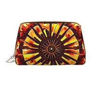 OCELIO Turning The Flame - Borsa cosmetica portatile in pelle (grande), pochette in pelle con cerniera, borsa da viaggio, borsa da viaggio, bianca, taglia unica, bianco, Taglia unica