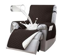ocellie Copripoltrona Relax Reclinabile Impermeabile 100%, Antiscivolo Copri Poltrona 1 Posto con 5 Tasche,Cioccolato,25inch