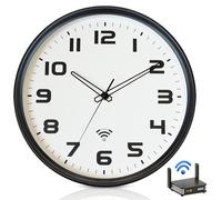 OCEST Orologio da parete da 30,5 cm, analogico, Wi-Fi, si imposta automaticamente, facile da leggere, silenzioso a batteria, per soggiorno, camera da letto, ufficio, cucina