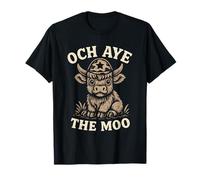 Och Aye The Moo Funny Highland Cow Umorismo Scozzese Maglietta