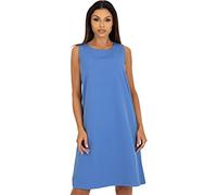 Och Bella Abito da cocktail estivo elegante da donna, lunghezza al ginocchio, senza maniche, casual, per la stagione calda, girocollo, taglie S-XL, Blu, XL
