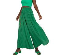 Och Bella Gonna da donna a vita alta, realizzata in materiale estremamente morbido e arioso, pantaloni da donna, casual, a vita alta, perfetta per la prossima stagione estiva, verde, XL