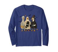 Oche spaventose oche per Halloween, gatto nero, strega, fantasma, zucca Maglia a Manica