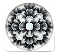 Ochilimma 25mm Ciglia finte fatte a mano a striscia, drammatiche, lunghe, morbide, soffici, 3D, per donne, trucco audace, 7 paia di ciglia soffici