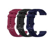 OcioDual 3 Piezzi Cinturino Smartwatch, Cinturino 18mm Silicone, Cinturini per Orologi, Bracciale Smartwatch, Cinturin in Silicone, Cinturini 18mm, Swatch, Nero/Blu scuro/Bordeaux