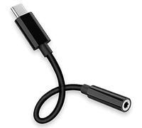 OcioDual Adattatore da Connettore USB Tipo C Maschio a Jack 3.5mm TRRS OMPT Femmina Nero Mini Cavo Aux Audio Stereo per Cuffie