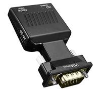 OcioDual Adattatore da VGA Maschio a HDMI Femmina Nero Convertitore Video Audio Full HD 1080p per PC Computer Laptop TV Monitor