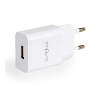 OcioDual Caricatore da Muro EU, 1 Porta USB da 5 V, 2 a, 10 W, Caricabatterie per Smartphone, Adattatore di Alimentazione per Presa USB, Ricarica Rapida, Modello: ST660, Bianco