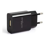 OcioDual Caricatore USB, Carica Batterie Cellulare, Alimentatore USB Charger, Caricabatterie Veloce, Caricatore Smartphone, Tablet, 1x Porta da 5V, 2A, 10W, Nero