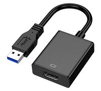 OcioDual Cavo Adattatore da USB 3.0 a HDTV M/F Video Full HD Color Nero per PC Computer Laptop Monitor TV Proiettore Cable Convertitore Immagine Risoluzione 1920 x 1080 60Hz 1080p