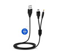 OcioDual Cavo Dati e Caricatore PSP, Alimentatore PSP Portatile | Compatibile 3000, 2000, 1000, USB 2 1, DC 5V, Cavo Ricarica, Alimentazione Mini, metro, Nero