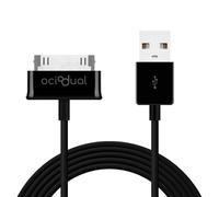 OcioDual cavo USB Nero di Ricarica e Trasferimento Dati Compatibile con Samsung Galaxy Tab 2 10.1 P5100 e Note, Modelli con Connettore a 30 Pin, Ricarica USB e Sincronizzazione