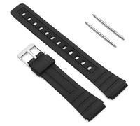 OcioDual Cinturino di Ricambio Sostitutivo in Gomma Resina Compatibile con Orologio Casio F91W F-91W Nero Fibbia Metal Perni