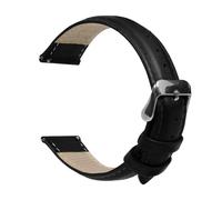 OcioDual Cinturino Smartwatch in Pelle Nero 20mm, Cinturino Orologio, Smartwatch, Orologio Uomo, Orologio Donna, Cinturini Orologi Universali per Orologio Digitale Sgancio Rapido