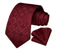 OcioDual Cravatta Bordeaux Uomo, Cravatta Uomo con Fazzoletto da Taschino, Set Elegante per Celebrazioni, Eventi, Cravatte Matrimoni, Uomini d'affari, Gravatas Hommes