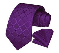 OcioDual Cravatta Lilla Uomo, Cravatta Uomo con Fazzoletto da Taschino, Set Elegante per Celebrazioni, Eventi, Cravatte Matrimoni, Uomini d'affari, Gravatas Hommes