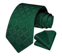 OcioDual Cravatta Verde Scuro Uomo, Cravatta Uomo con Fazzoletto da Taschino, Set Elegante per Celebrazioni, Eventi, Cravatte Matrimoni, Uomini d'affari, Gravatas Hommes