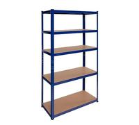 OcioDual Essential Scaffali in Metallo Blu, Scaffale con Ripiani MDF, Scaffale Modulare, 180x90x40cm, Scaffali Metallici Componibili, Scaffalatura Metallo, Scaffalatura Garage, 875kg