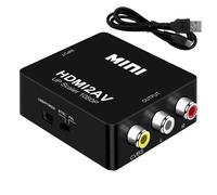 OcioDual HDTV a AV RCA Convertitore di segnale Audio Video Adattatore Nero