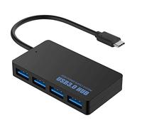 OcioDual Hub USB Tipo C a 4 Porte USB 3.0 Nero SuperSpeed SS 5 Gbps Multiporta LED Indicatore Trasmissione Dati Alta Velocità per PC Laptop