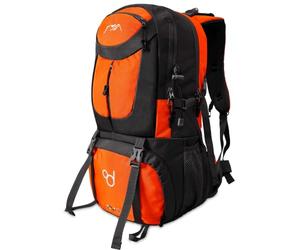 OcioDual Zaino da Trekking, 50 Litri, Impermeabile E Leggero, Arancia, Tasche Multiple, Ideale per Viaggi, Montagna, Campeggio, Outdoor, Ultraleggero, per Donna E Uomo