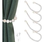 OCIOLI 4 fermatende in stile bohémien, ganci per tende da parete, fermatende, per decorazione da parete per cameretta dei bambini, colore bianco, 4 pezzi