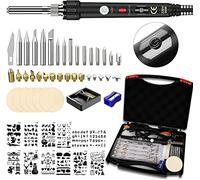Ockeyed 52 Pezzi, Kit Pirografia Legno Con cavo elettrico a Matita temperatura Regolabile 200 480 °C incisione su pelle, scultura Pittura a fuoco Hobbista professionista