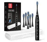 Oclean Spazzolino elettrico per adulti, durata della batteria 150 giorni, spazzolino elettrico ricaricabile USB, spazzolino da denti sonico da viaggio con 6 testine e custodia da viaggio, 5