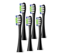 Oclean Standard Clean Testine di ricambio, 6 pezzi di testine per spazzolino elettrico, compatibili con tutti gli spazzolini elettrici Oclean, con setole DuPont - Nero