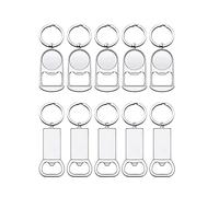 Ocnvlia 10 Pezzi Sublimazione Spazi Vuoti Metallo Vuoto Apribottiglie Rettangolo Trasferimento di Sublimazione