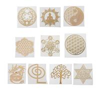 Ocobudbxw 10Pc 6.8cm 7 Chakra Rame Energy Tower Orgonite Sticker Gioielli in Resina epossidica Fai da Te