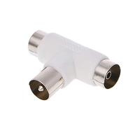 Ocobudbxw Cavo coassiale per Antenna TV T Splitter a 2 Vie Adattatore da Maschio a 2X connettori Femmina