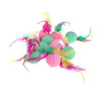 Ocobudbxw Lettiera per Gatti 10 Pezzi Giocattolo per Animali Palline in Lattice Colorate da Masticare per Cani Gatti Cucciolo Gattino Piuma Morbida