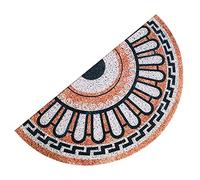 Ocobudbxw Zerbino semicircolare, Tappetino in PVC a Mezza Luna con Motivo in Marmo Antiscivolo, 30X60cm