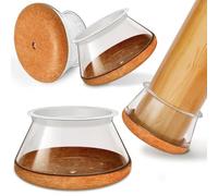 OCONDA 24 Pezzi Gommini per Sedie Rotondi Silicone, Feltrini per Gambe di Mobili, Proteggere il Pavimento dal Rumore Trasparente (Fit:38-50mm)